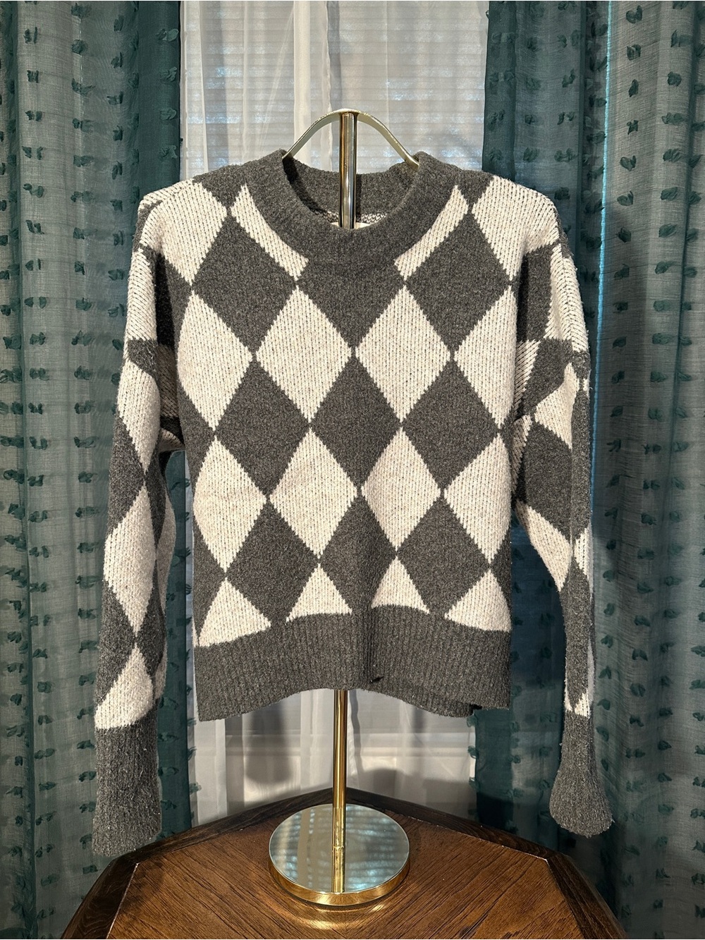 Abercrombie Argyle Pattern Crewneck Sweater